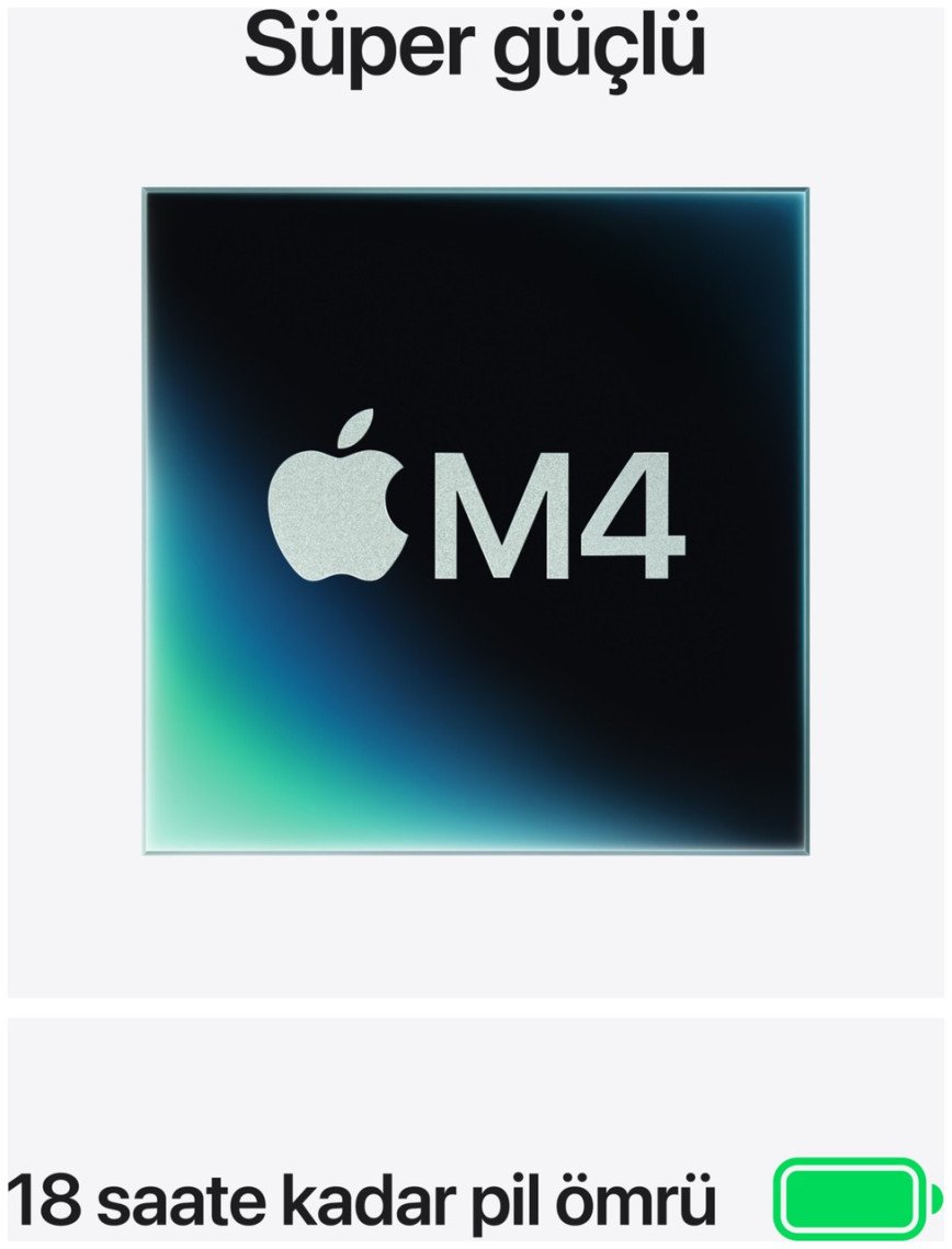 Apple MacBook Air M4 16GB 512GB SSD macOS 15" Taşınabilir Bilgisayar Gece Yarısı MW1M3TU/A